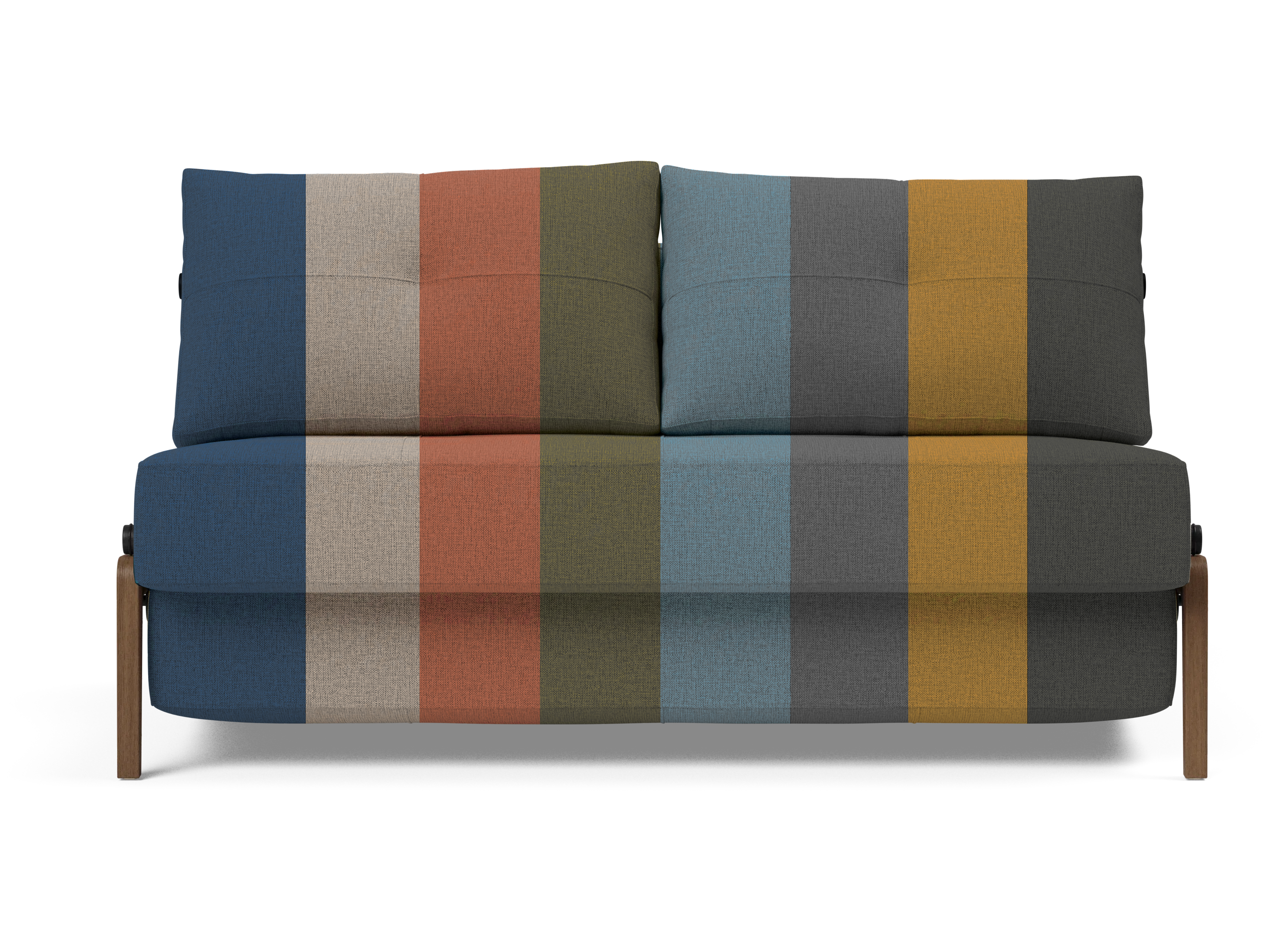Cubed Full-Size Sofa Bed with Dark Wood Legs