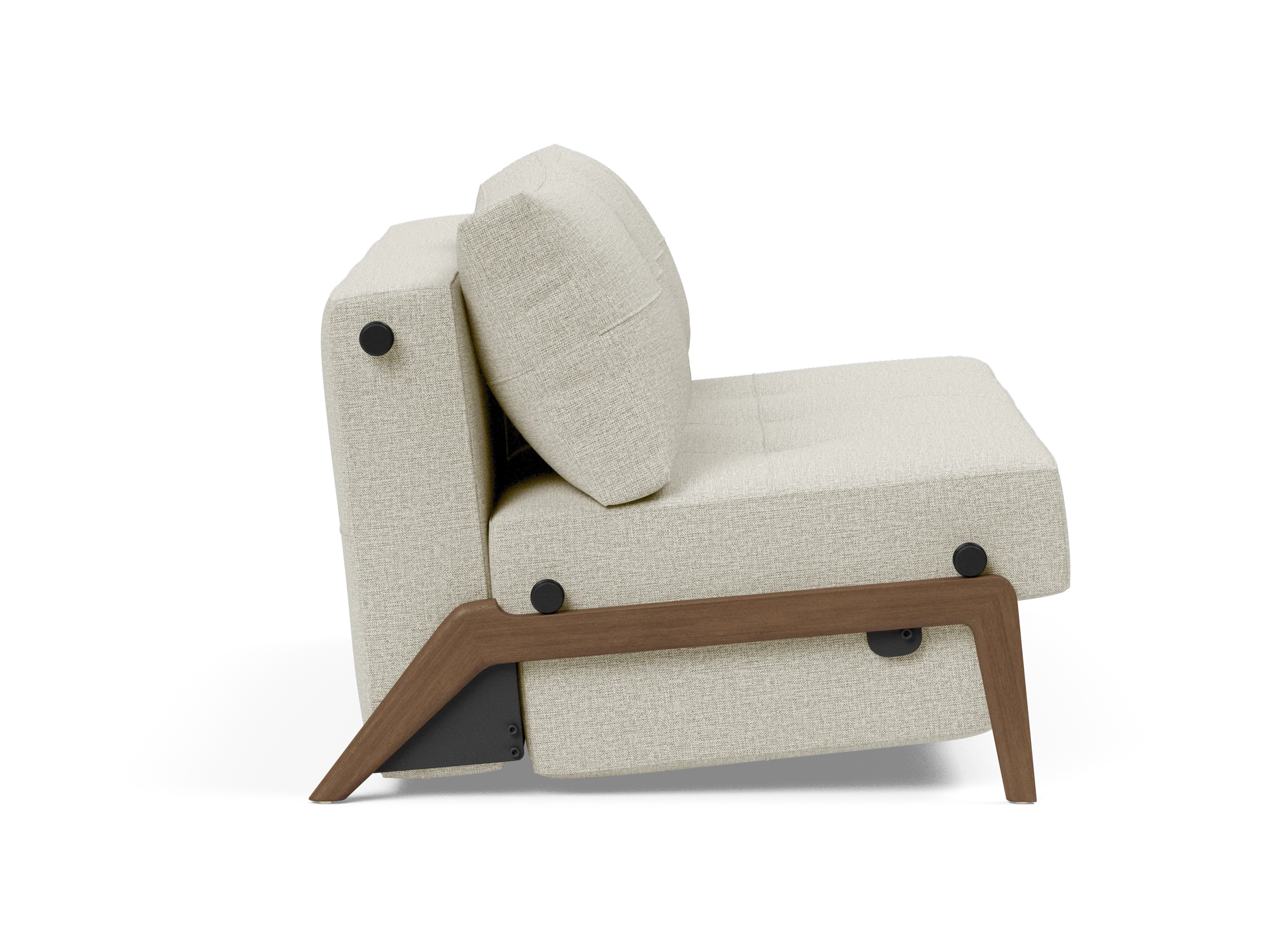 Cubed Full-Size Sofa Bed with Dark Wood Legs