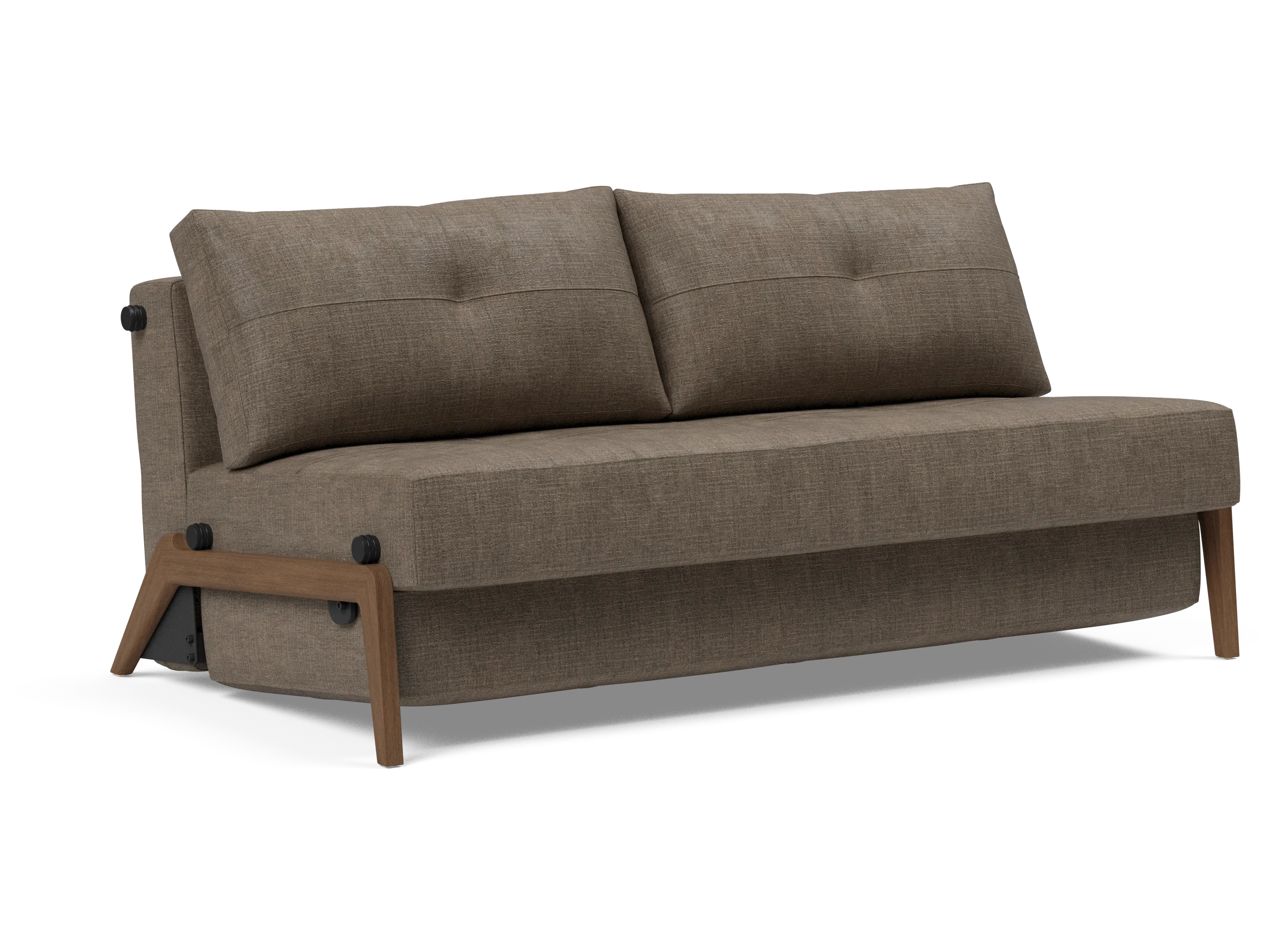 Cubed Queen-Size Sofa Bed with Dark Wood Legs