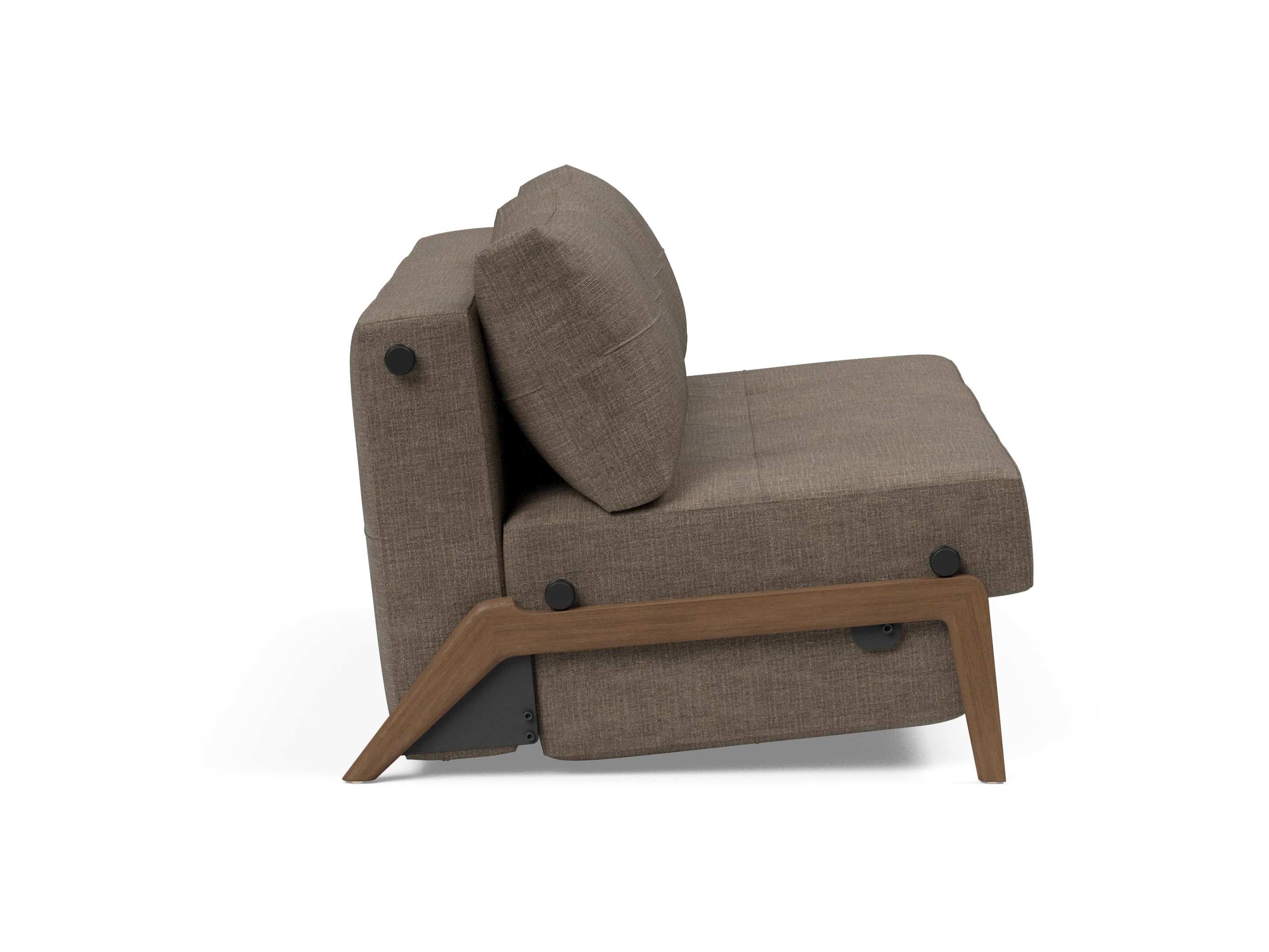 Cubed Queen-Size Sofa Bed with Dark Wood Legs