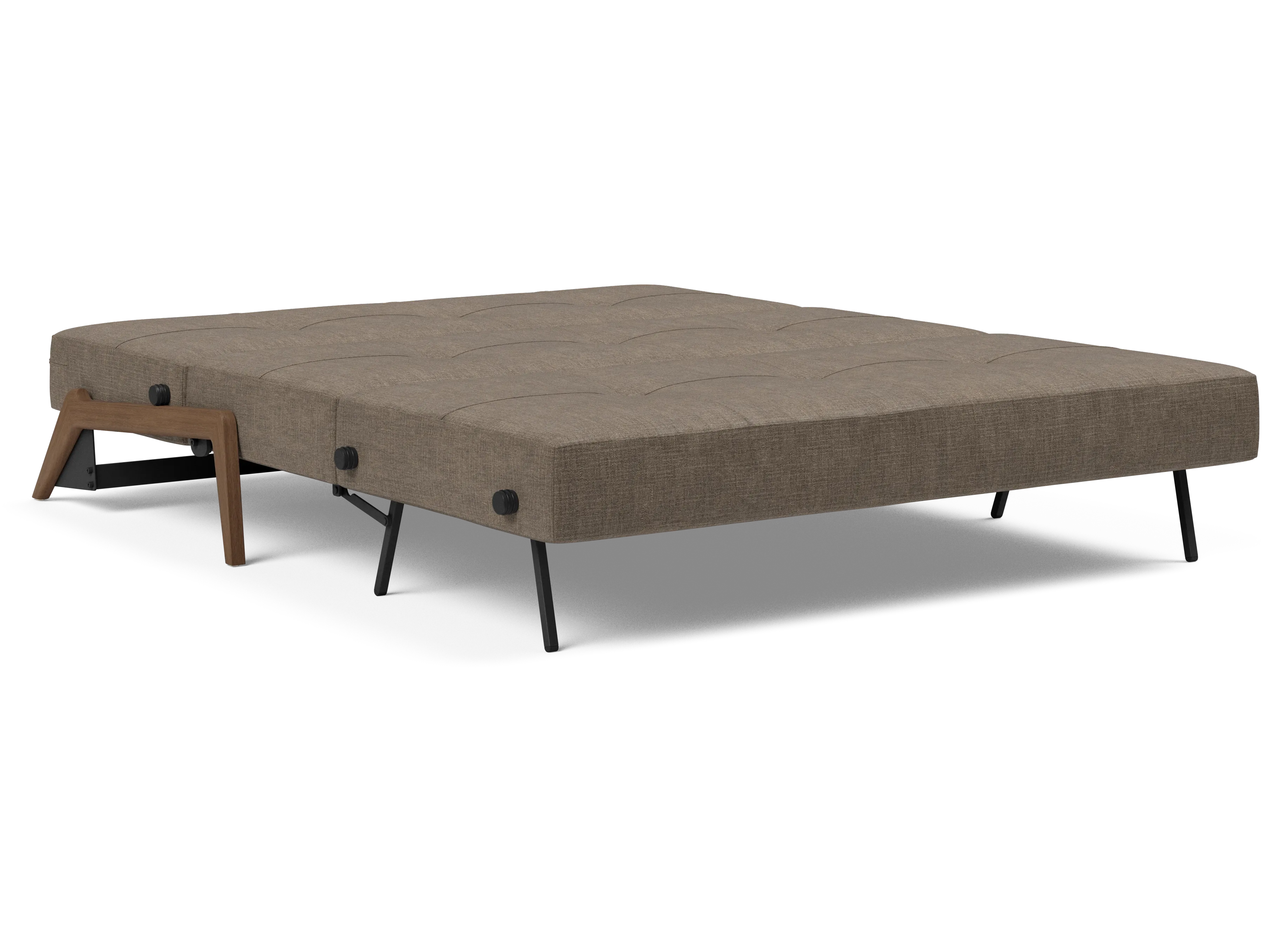 Cubed Queen-Size Sofa Bed with Dark Wood Legs