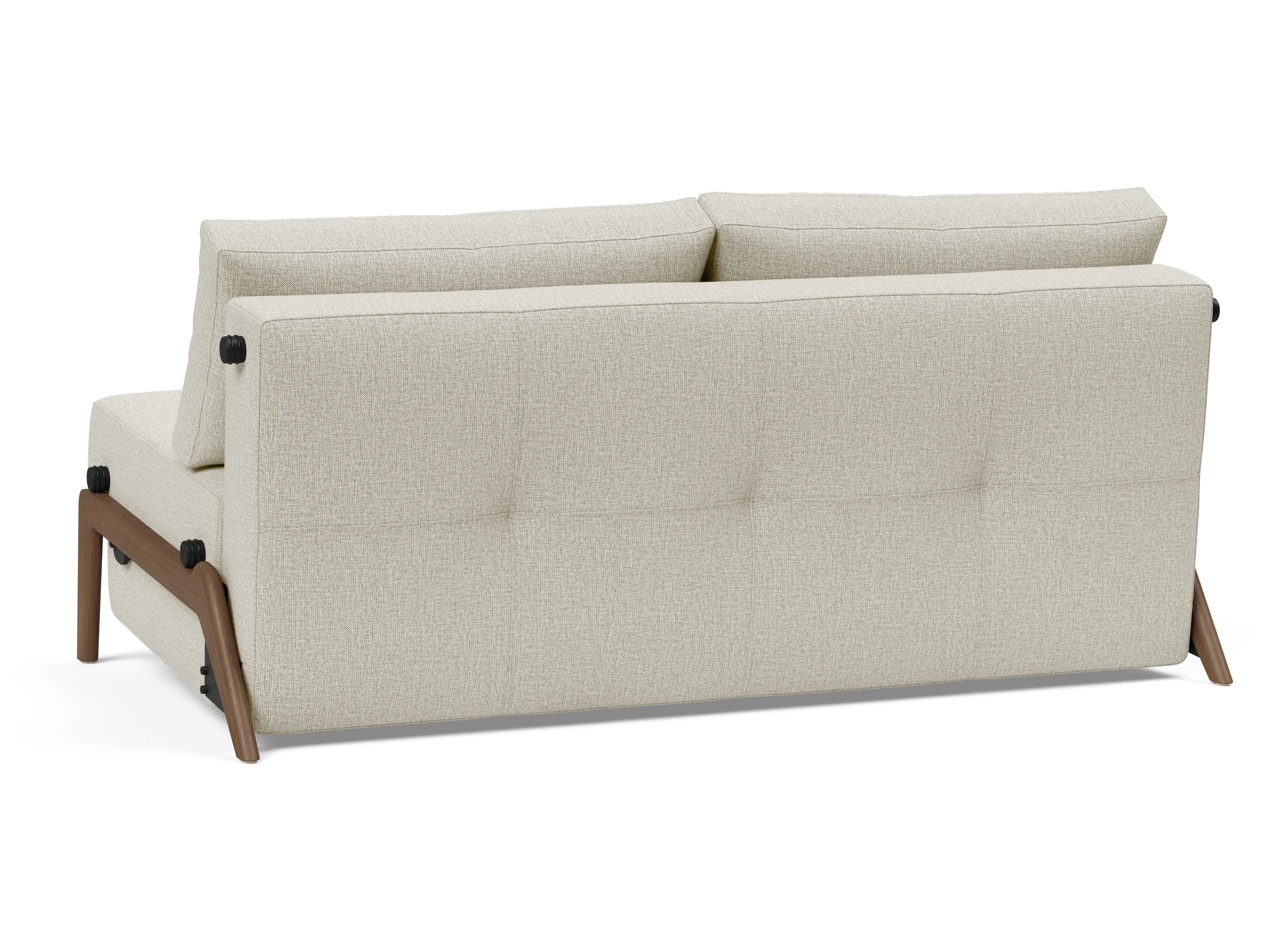 Cubed Queen-Size Sofa Bed with Dark Wood Legs