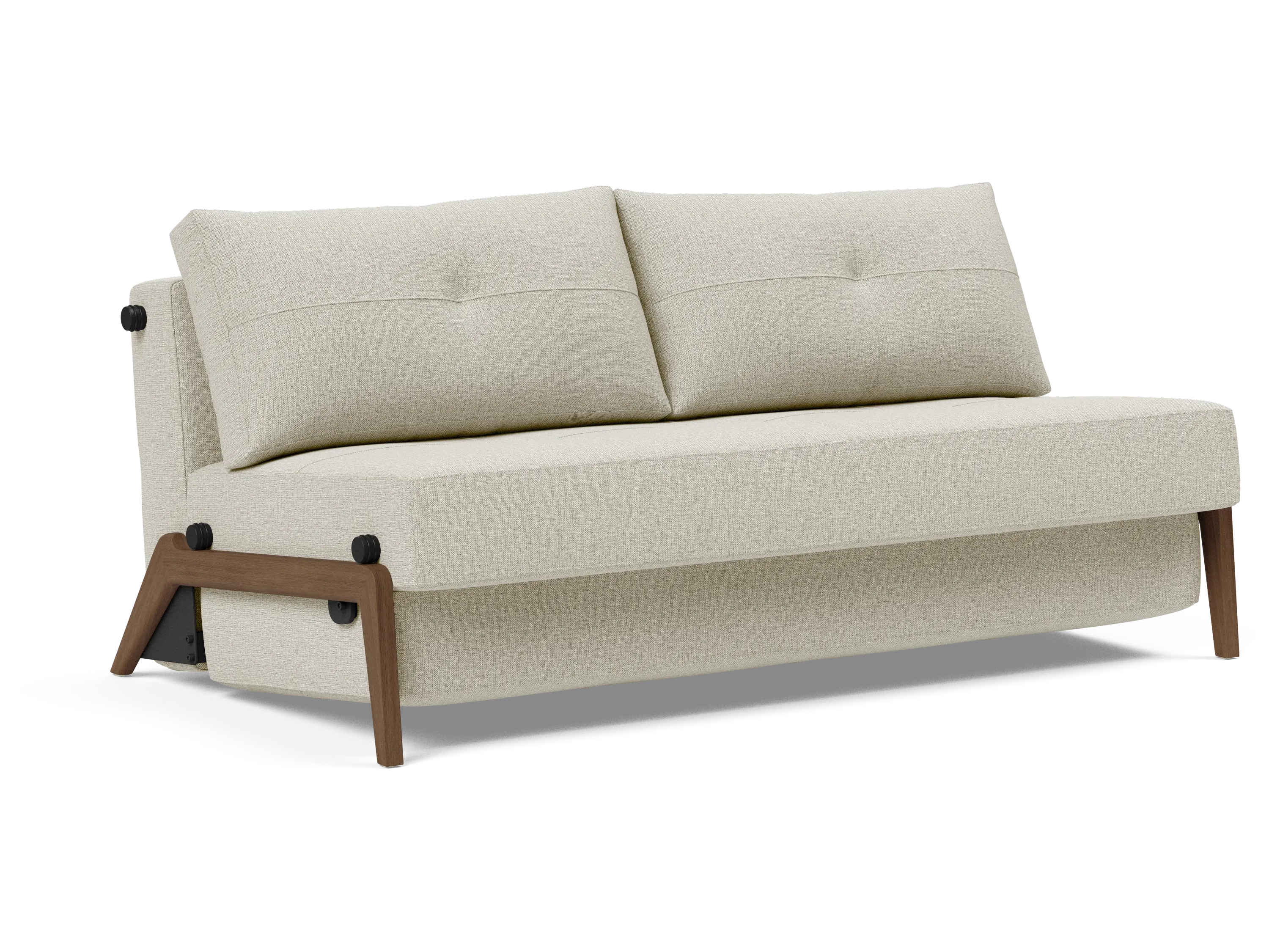 Cubed Queen-Size Sofa Bed with Dark Wood Legs