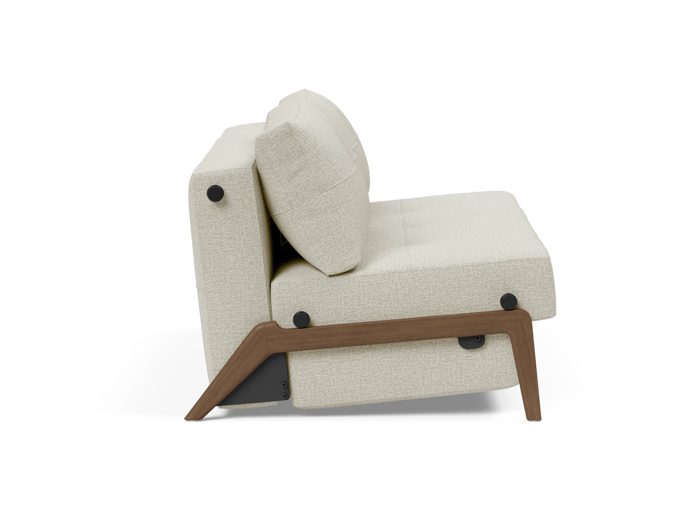 Cubed Queen-Size Sofa Bed with Dark Wood Legs