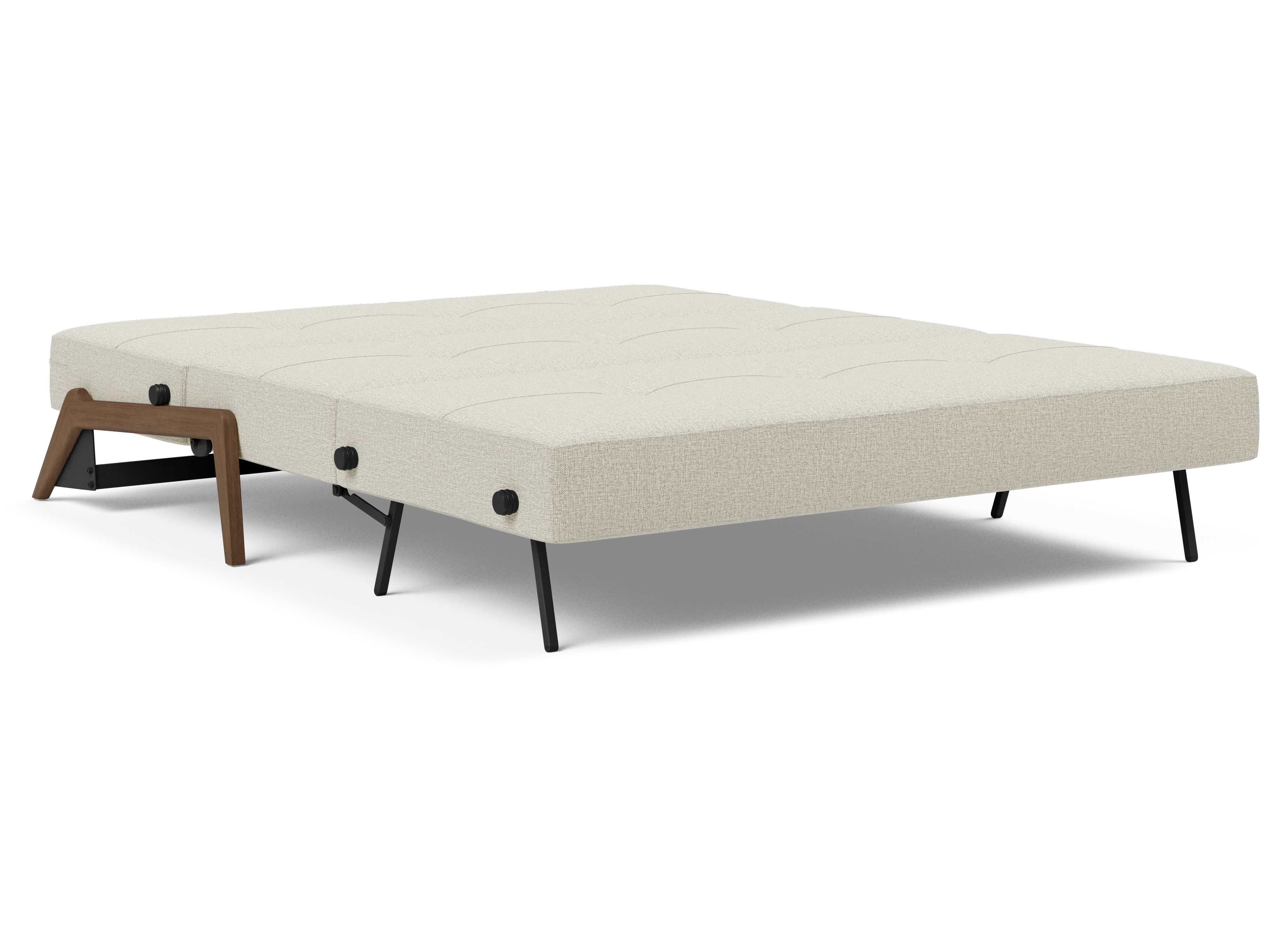 Cubed Queen-Size Sofa Bed with Dark Wood Legs