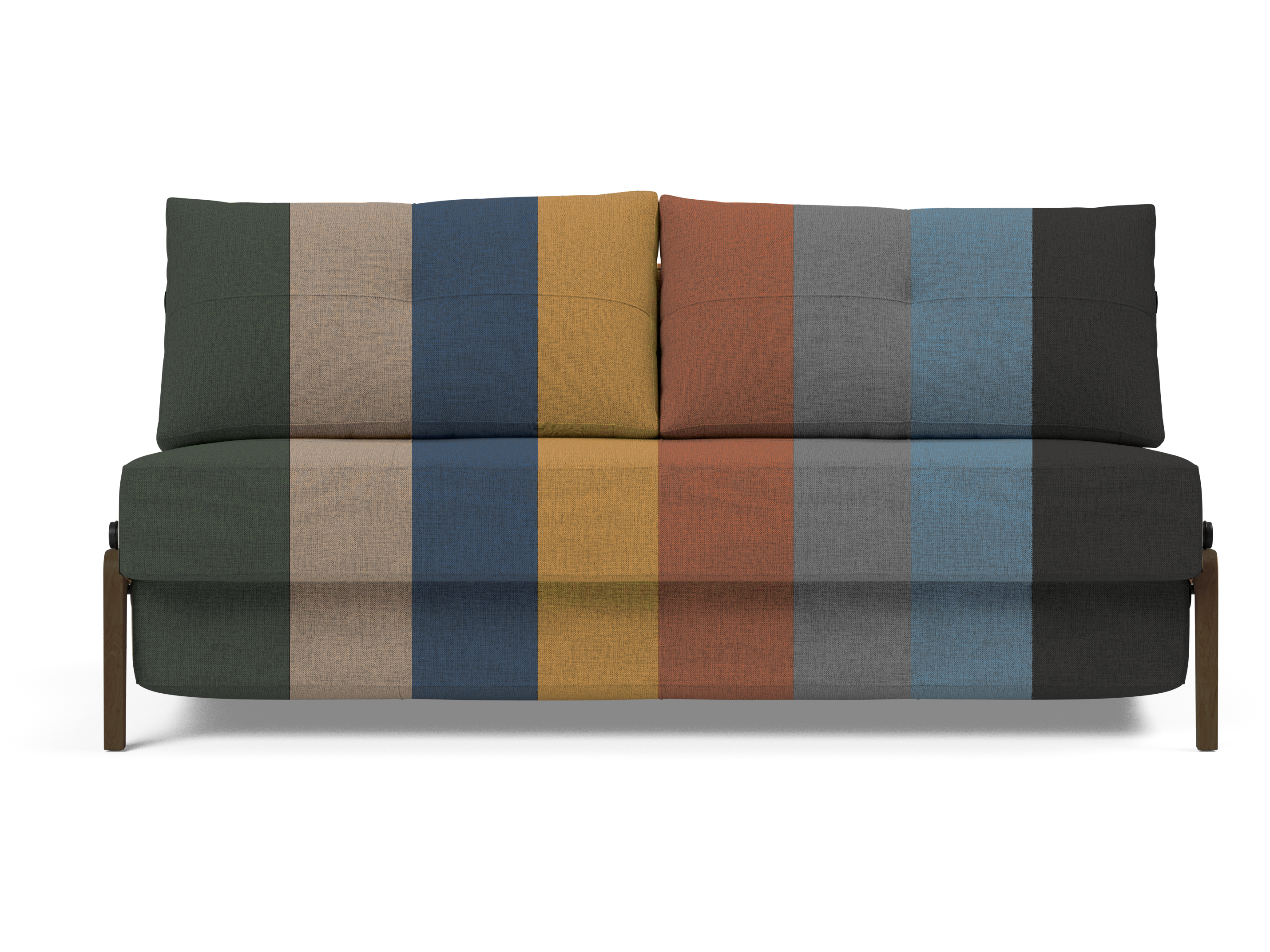 Cubed Queen-Size Sofa Bed with Dark Wood Legs