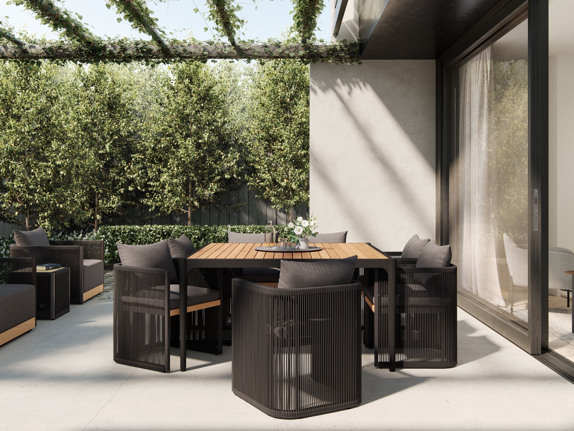 Clifton Outdoor 59 in Square Dining Table