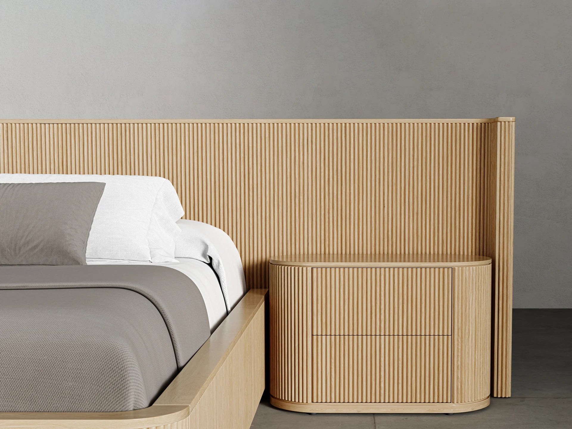 Surabaya Extended Bed with Nightstand