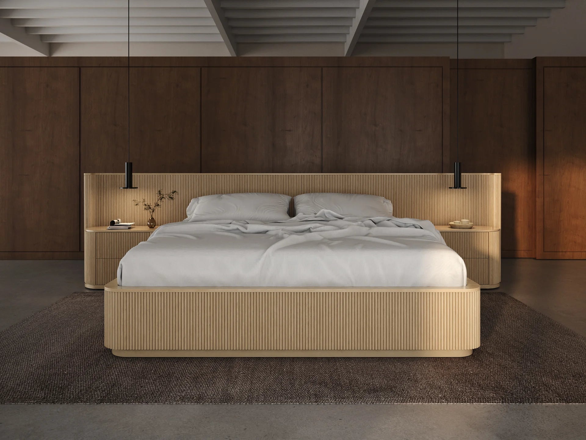 Surabaya Extended Bed with Nightstand