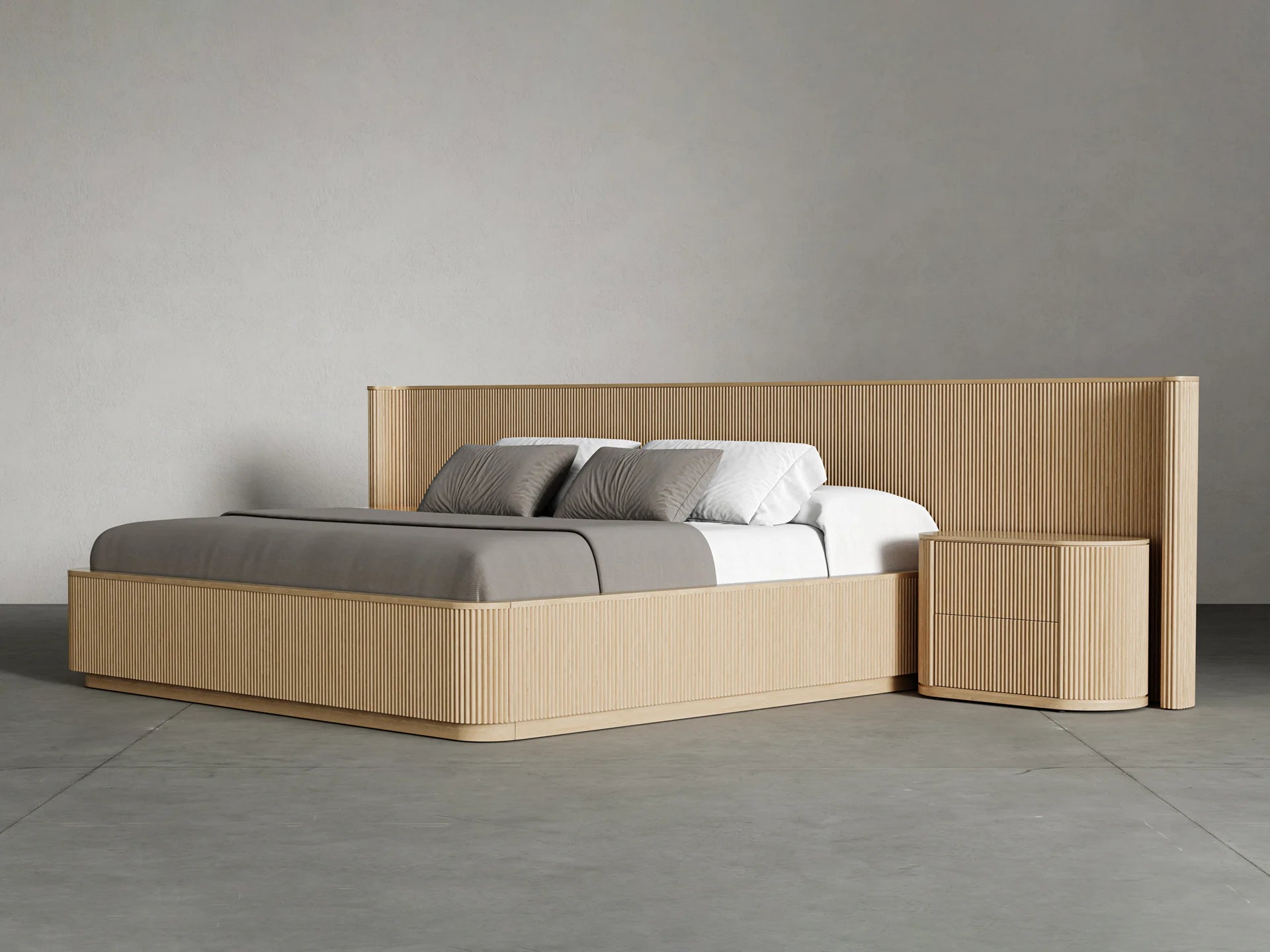 Surabaya Extended Bed with Nightstand