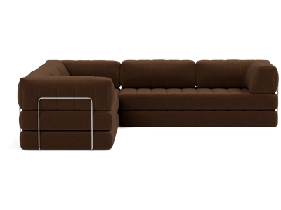 CozyPad Corner Sectional Sleeper Sofa with Arms