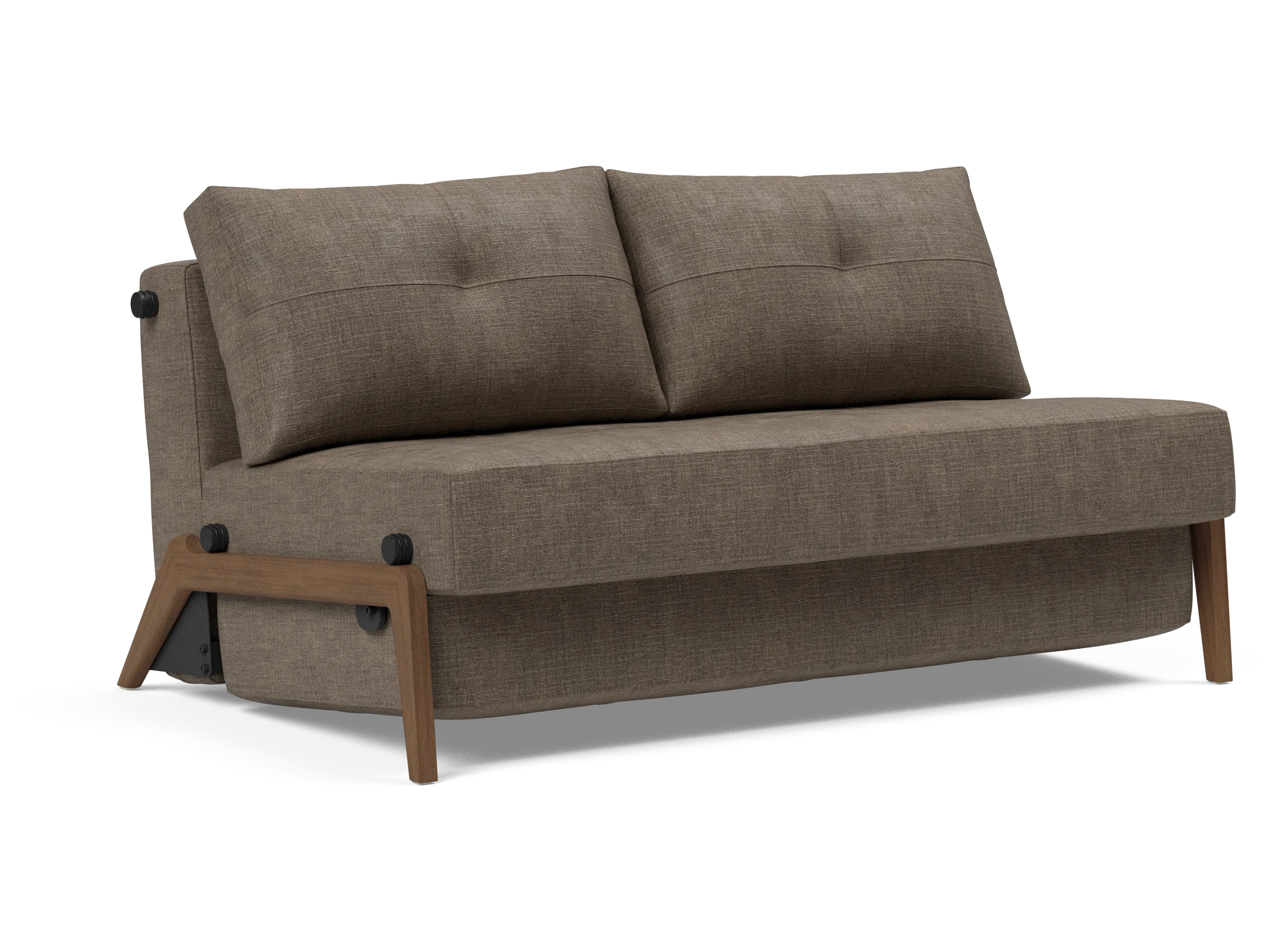 Cubed Full-Size Sofa Bed with Dark Wood Legs