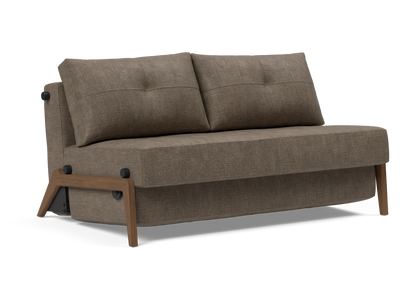 Cubed Full-Size Sofa Bed with Dark Wood Legs