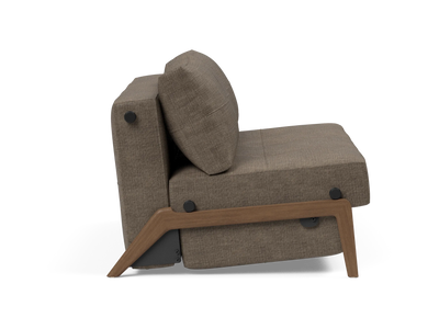 Cubed Full-Size Sofa Bed with Dark Wood Legs