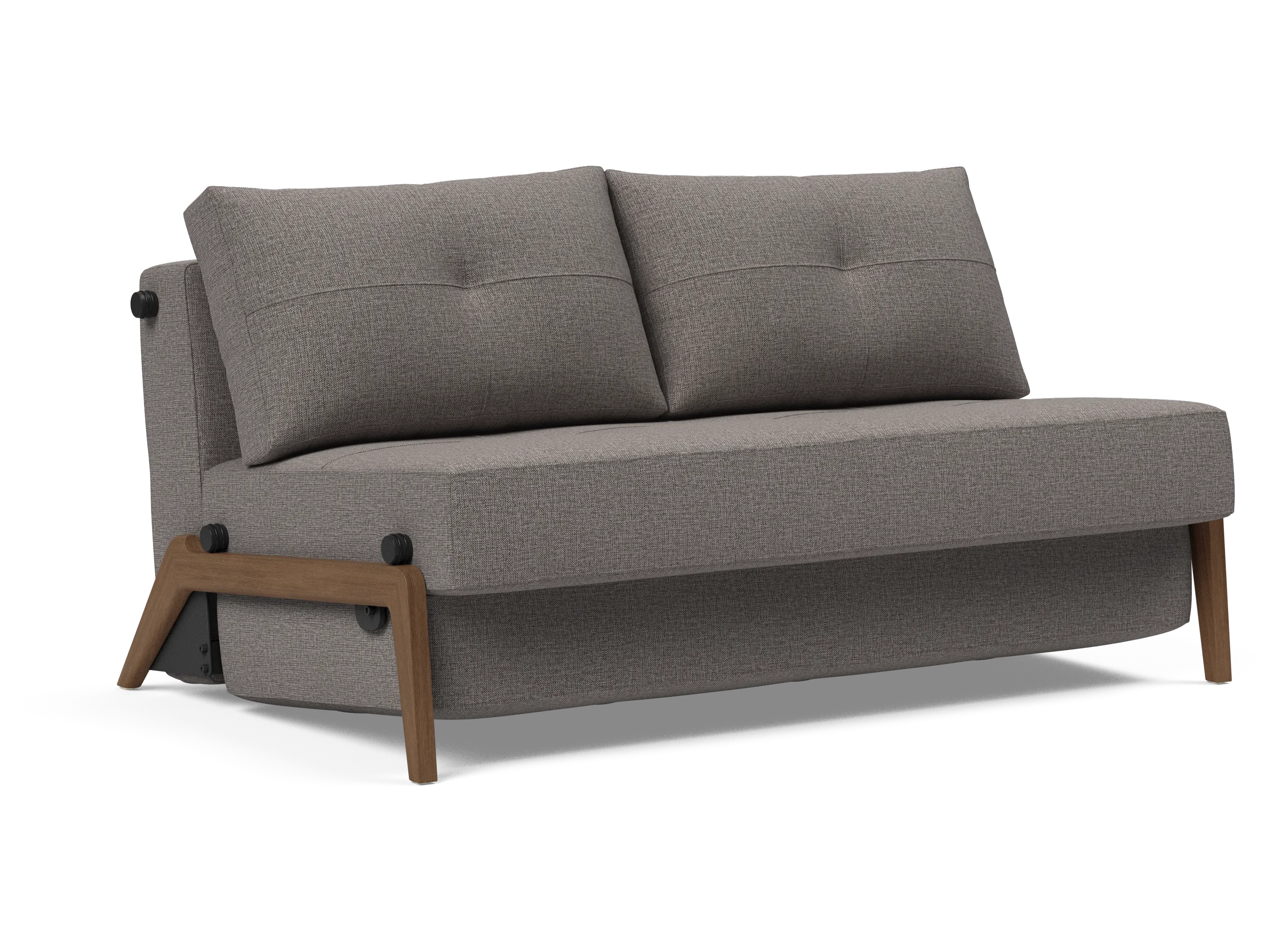 Cubed Full-Size Sofa Bed with Dark Wood Legs