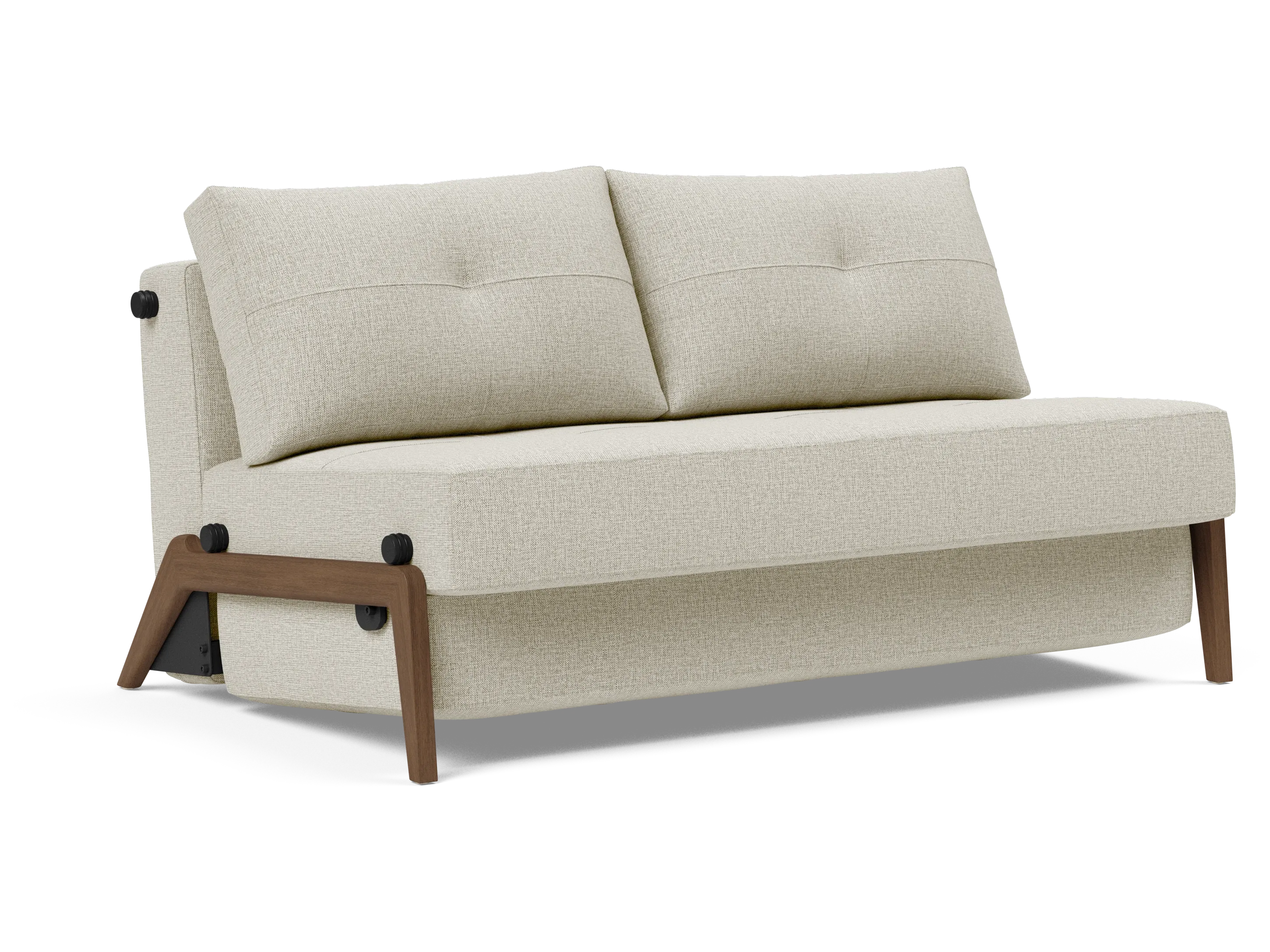 Cubed Full-Size Sofa Bed with Dark Wood Legs