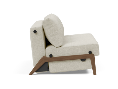 Cubed Full-Size Sofa Bed with Dark Wood Legs