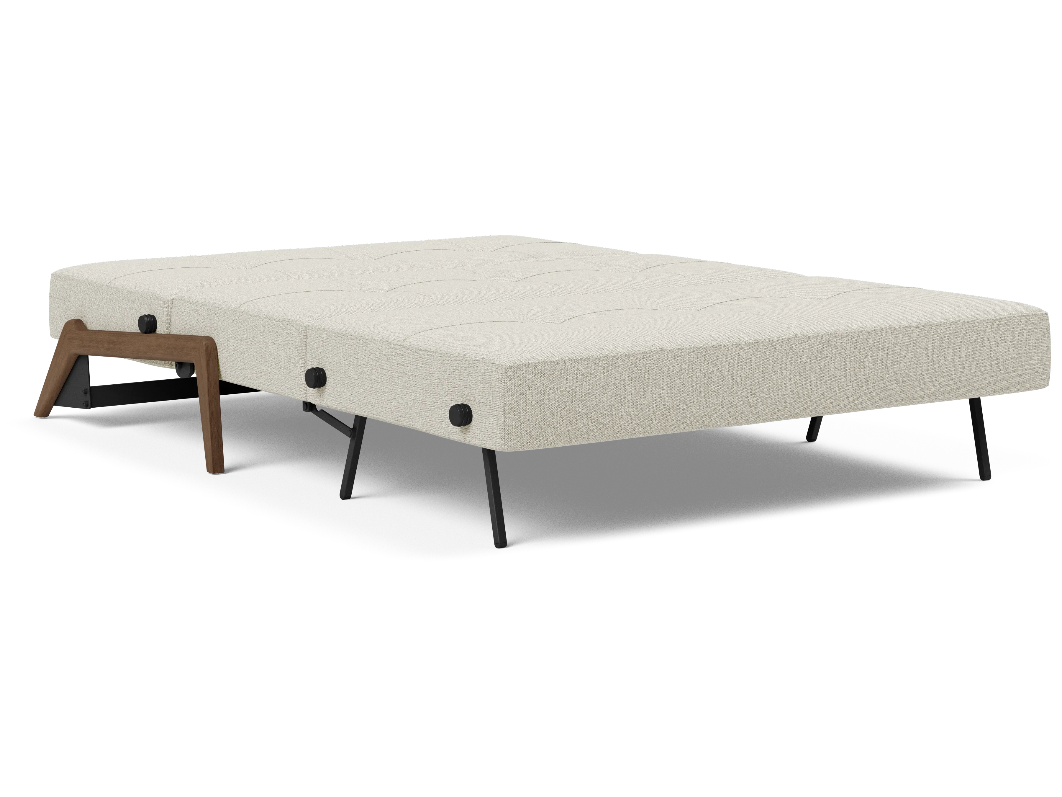 Cubed Full-Size Sofa Bed with Dark Wood Legs
