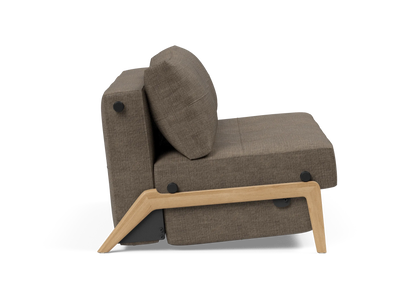 Cubed Full-Size Sofa Bed with Wood Legs