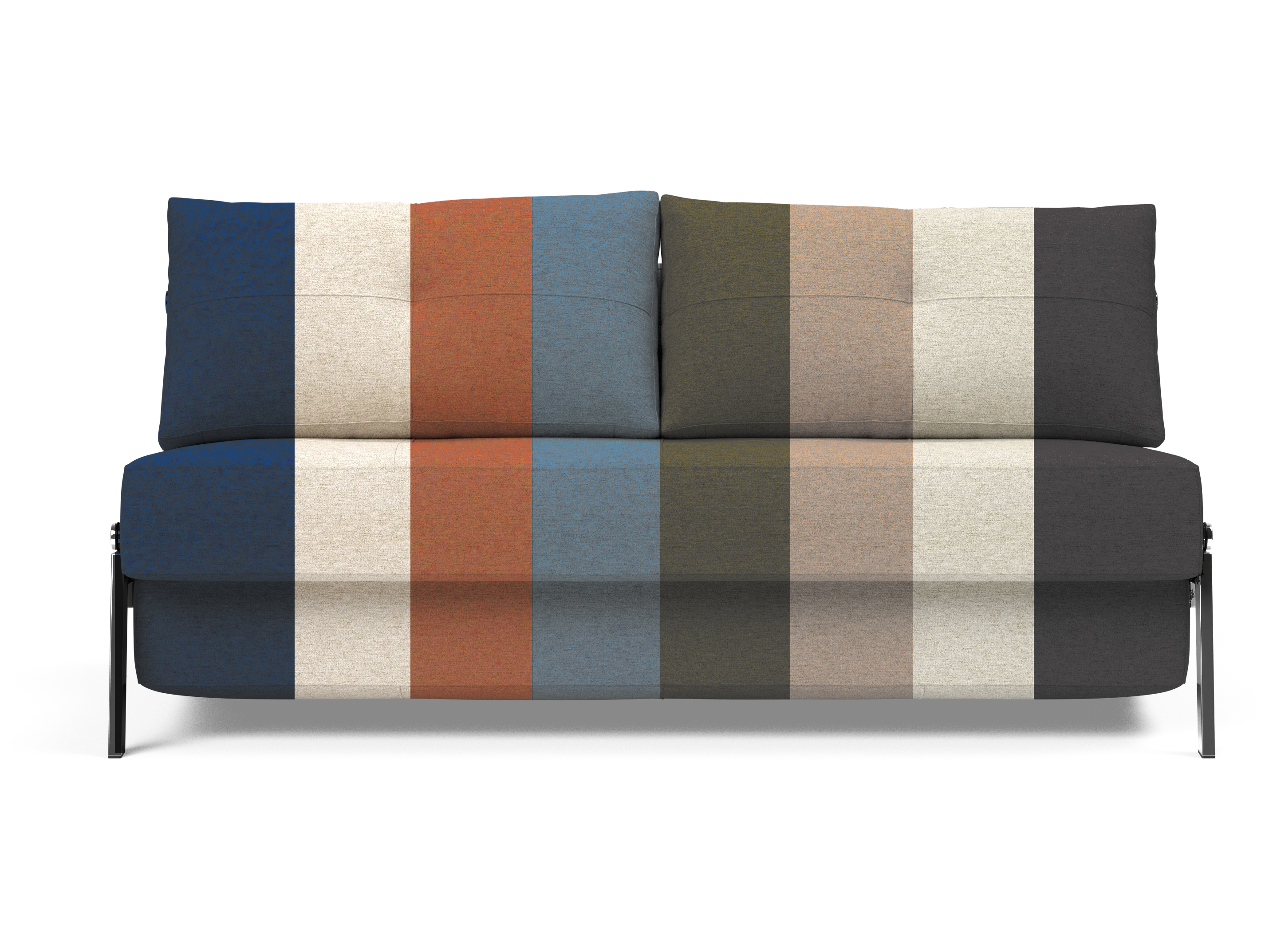 Cubed Queen-Size Sofa Bed with Chrome Legs