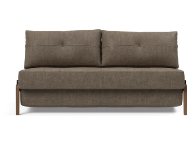 Cubed Queen-Size Sofa Bed with Dark Wood Legs