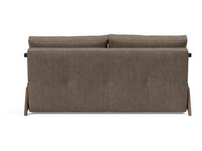 Cubed Queen-Size Sofa Bed with Dark Wood Legs