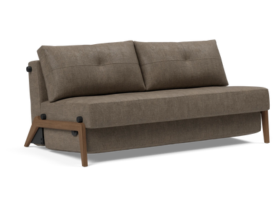 Cubed Queen-Size Sofa Bed with Dark Wood Legs