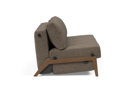 Cubed Queen-Size Sofa Bed with Dark Wood Legs