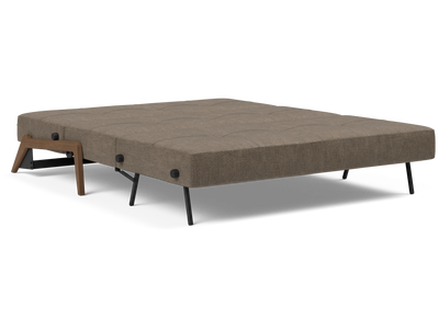 Cubed Queen-Size Sofa Bed with Dark Wood Legs