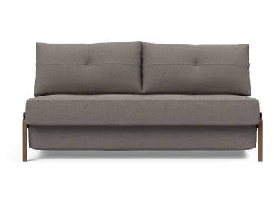 Cubed Queen-Size Sofa Bed with Dark Wood Legs