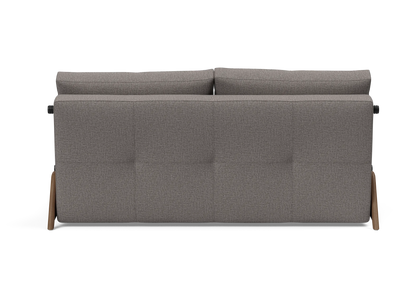 Cubed Queen-Size Sofa Bed with Dark Wood Legs