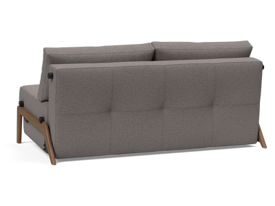 Cubed Queen-Size Sofa Bed with Dark Wood Legs
