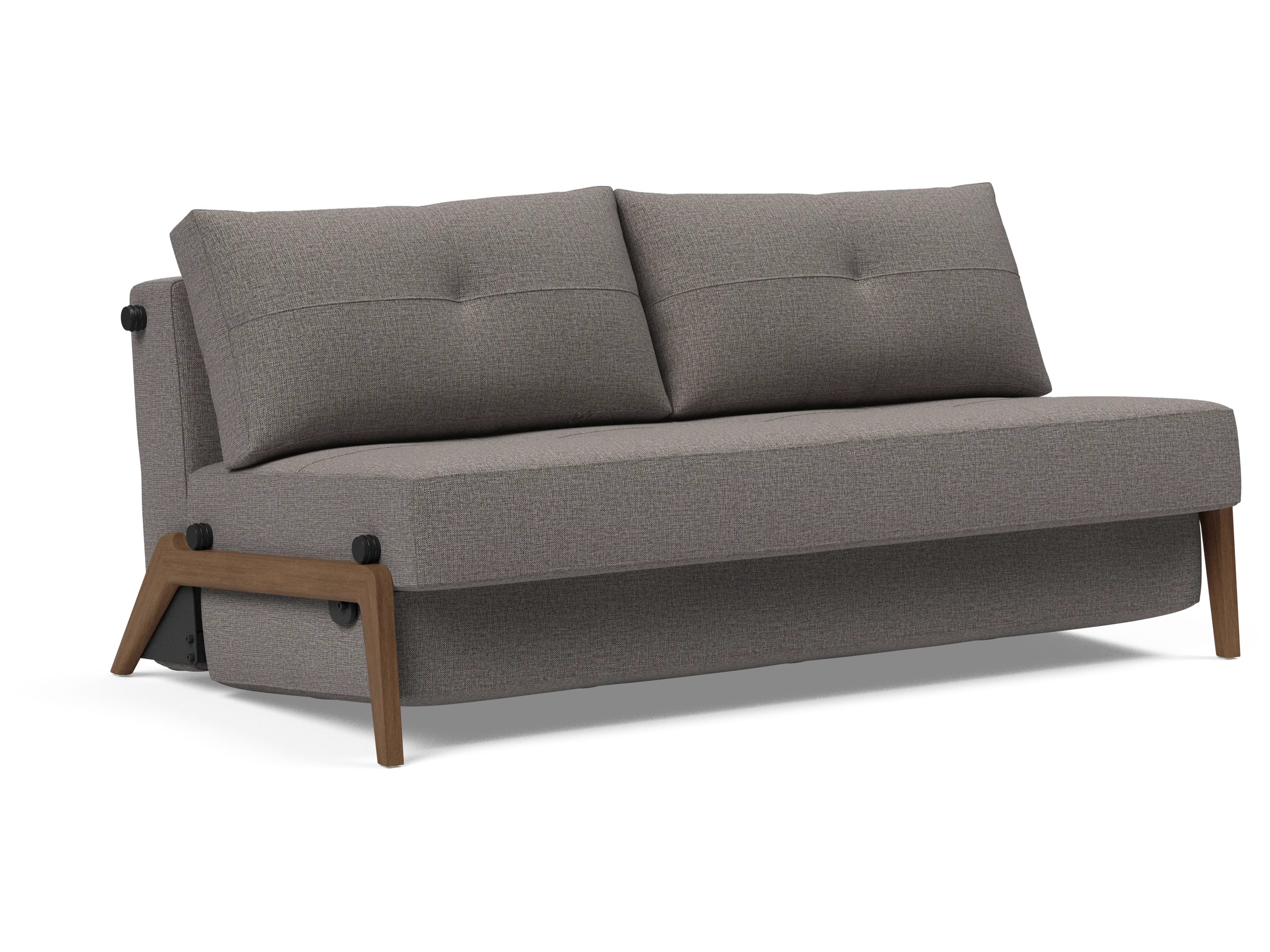 Cubed Queen-Size Sofa Bed with Dark Wood Legs