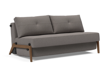 Cubed Queen-Size Sofa Bed with Dark Wood Legs