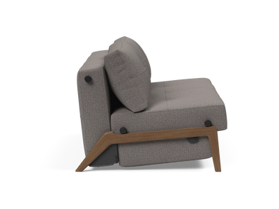 Cubed Queen-Size Sofa Bed with Dark Wood Legs