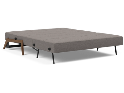 Cubed Queen-Size Sofa Bed with Dark Wood Legs