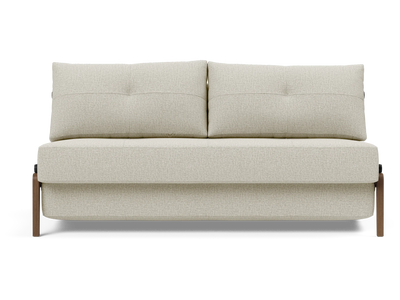 Cubed Queen-Size Sofa Bed with Dark Wood Legs