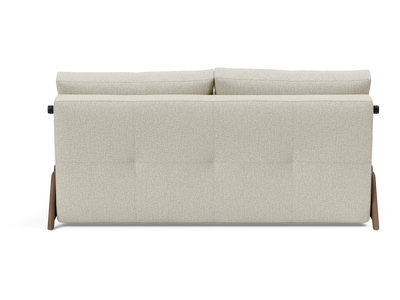 Cubed Queen-Size Sofa Bed with Dark Wood Legs