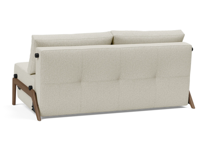 Cubed Queen-Size Sofa Bed with Dark Wood Legs