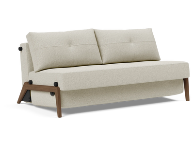 Cubed Queen-Size Sofa Bed with Dark Wood Legs
