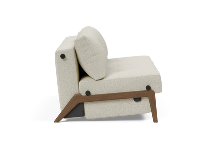 Cubed Queen-Size Sofa Bed with Dark Wood Legs
