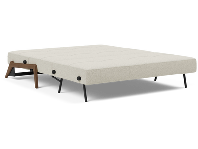 Cubed Queen-Size Sofa Bed with Dark Wood Legs