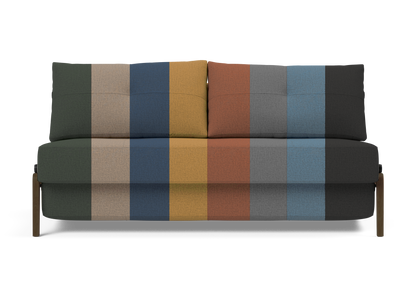 Cubed Queen-Size Sofa Bed with Dark Wood Legs