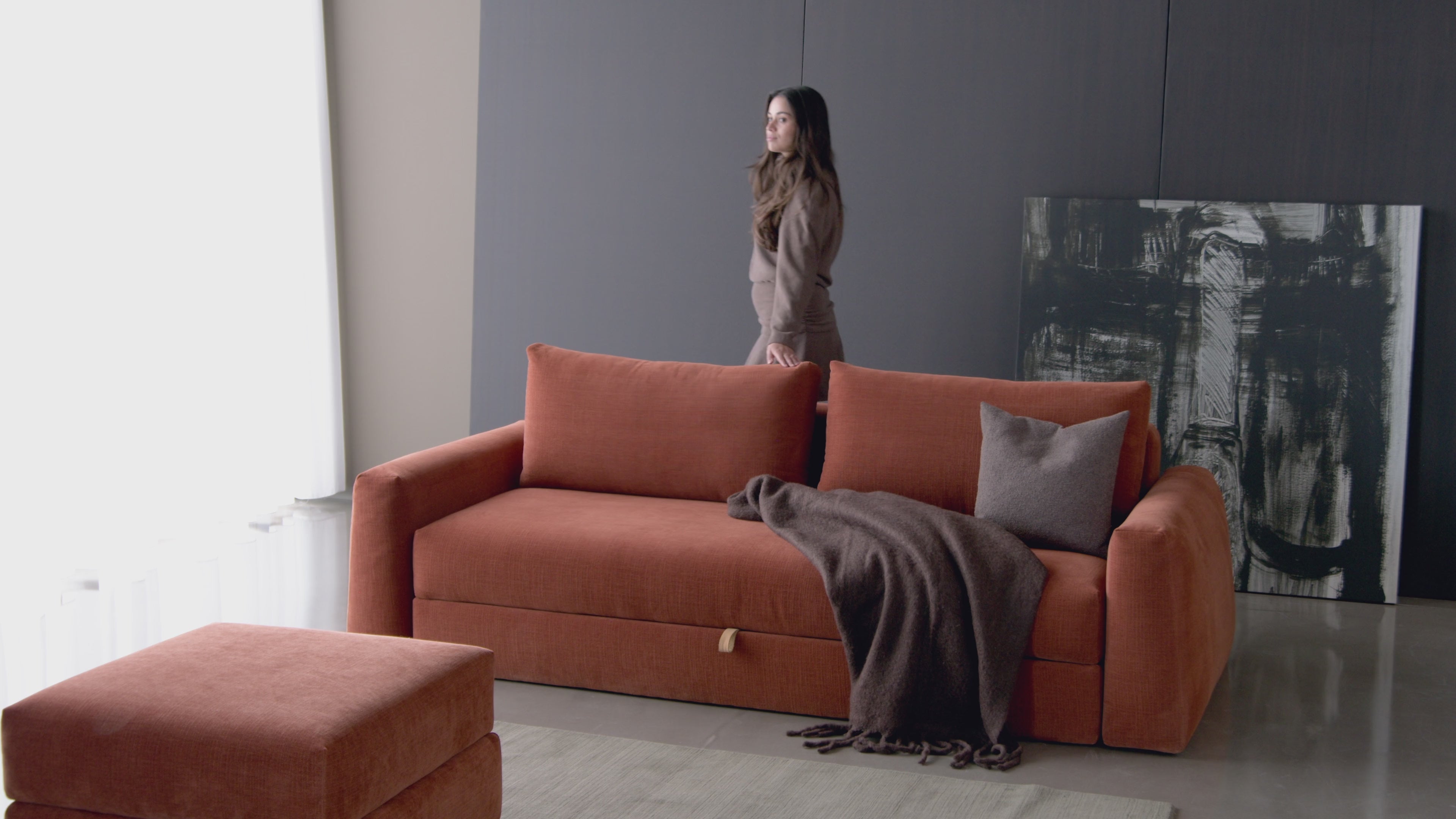 Load video: Newilla Sofa Bed with Standard Arms